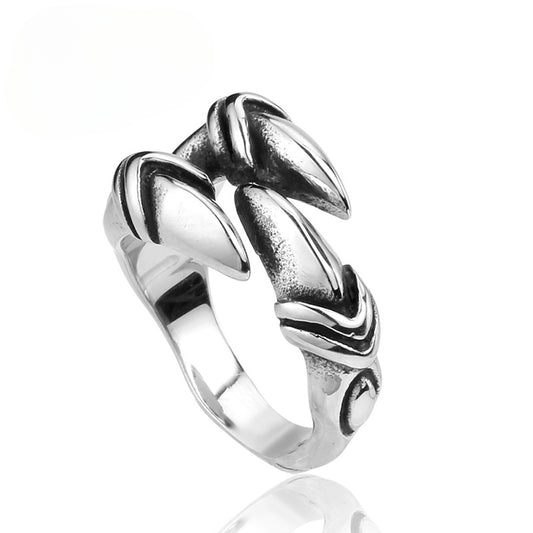 Retro Dragon Claw Stainless Steel Ring for Men - European and American Cross-Border Wholesale Jewelry
