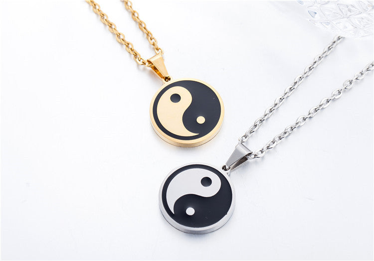Planderful Yin Yang Stainless Steel Necklace Pendant For Men And Unisex Durable Protection Jewelry