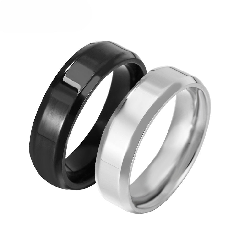 Planderful Unisex Couple Ring Black And White Glossy Finish Minimalist Statement Jewelry For Him And Her