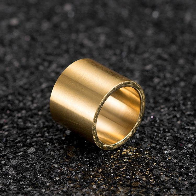 Cross-Border 18K Gold Plated Titanium Steel Ring for Men