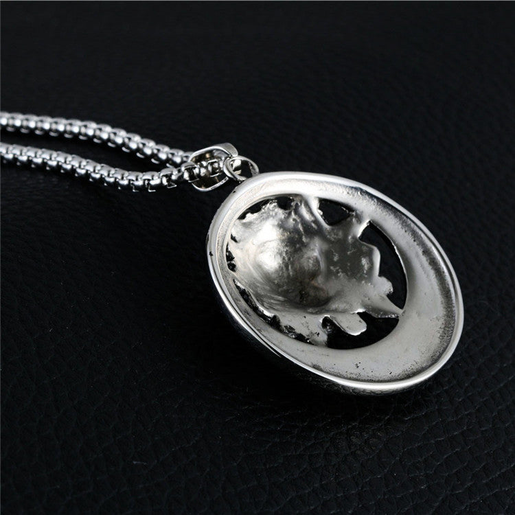 Titanium Steel Skull Pendant Necklace for Men - Retro Trendy Design