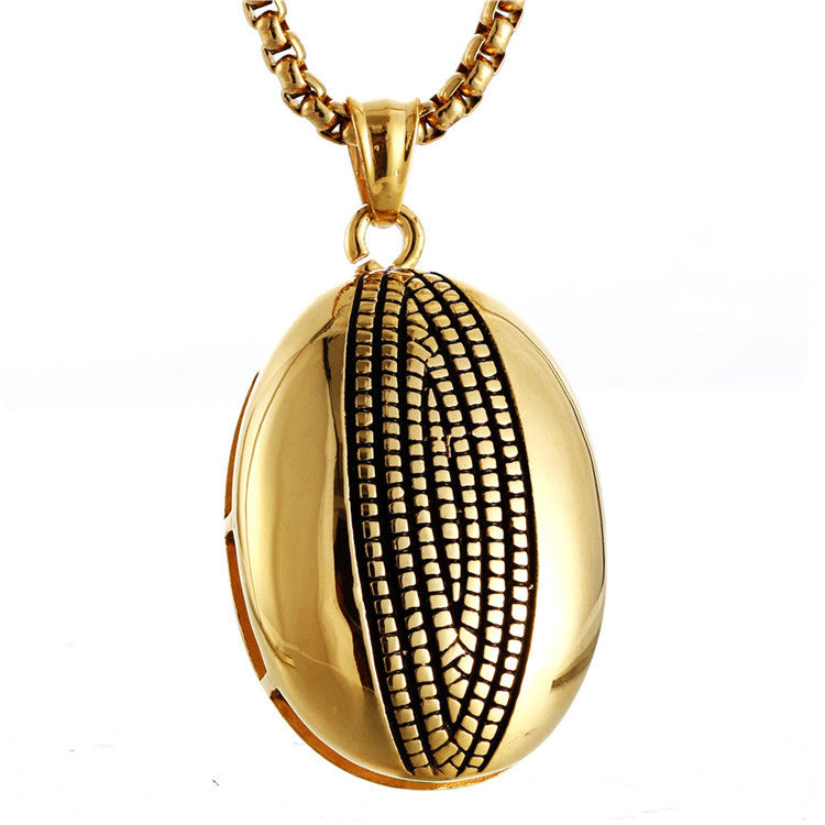 Titanium Steel Bicycle Helmet Pendant Necklace for Trendy Hip-Hop Style