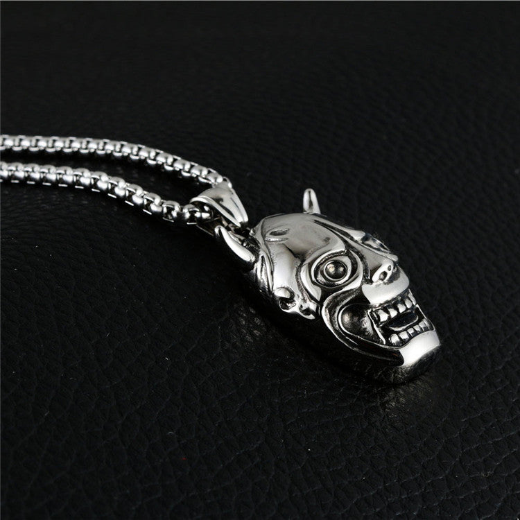 Titanium Steel Skull Pendant Necklace for Men and Women - Retro Hip-Hop Style