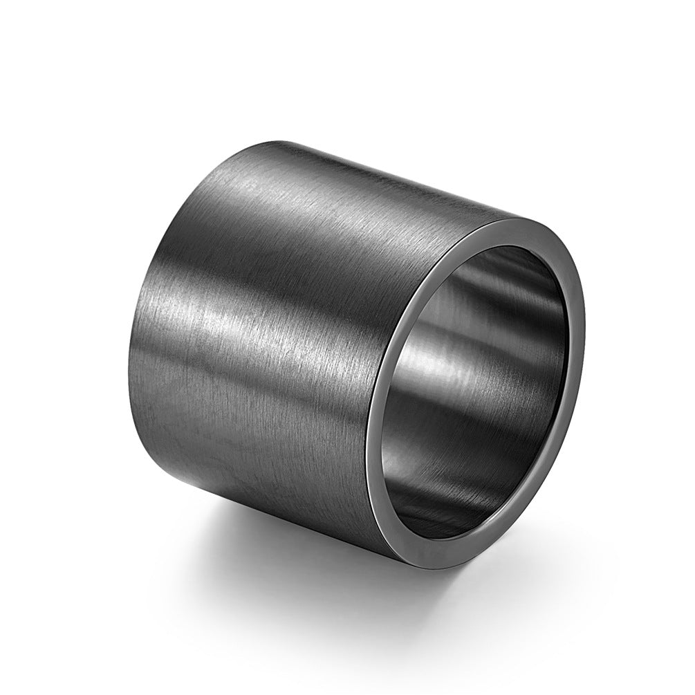 Planderful Titanium Steel Wide Ring Brushed Finish Bold Hip Hop Style For Men Everyday Genie