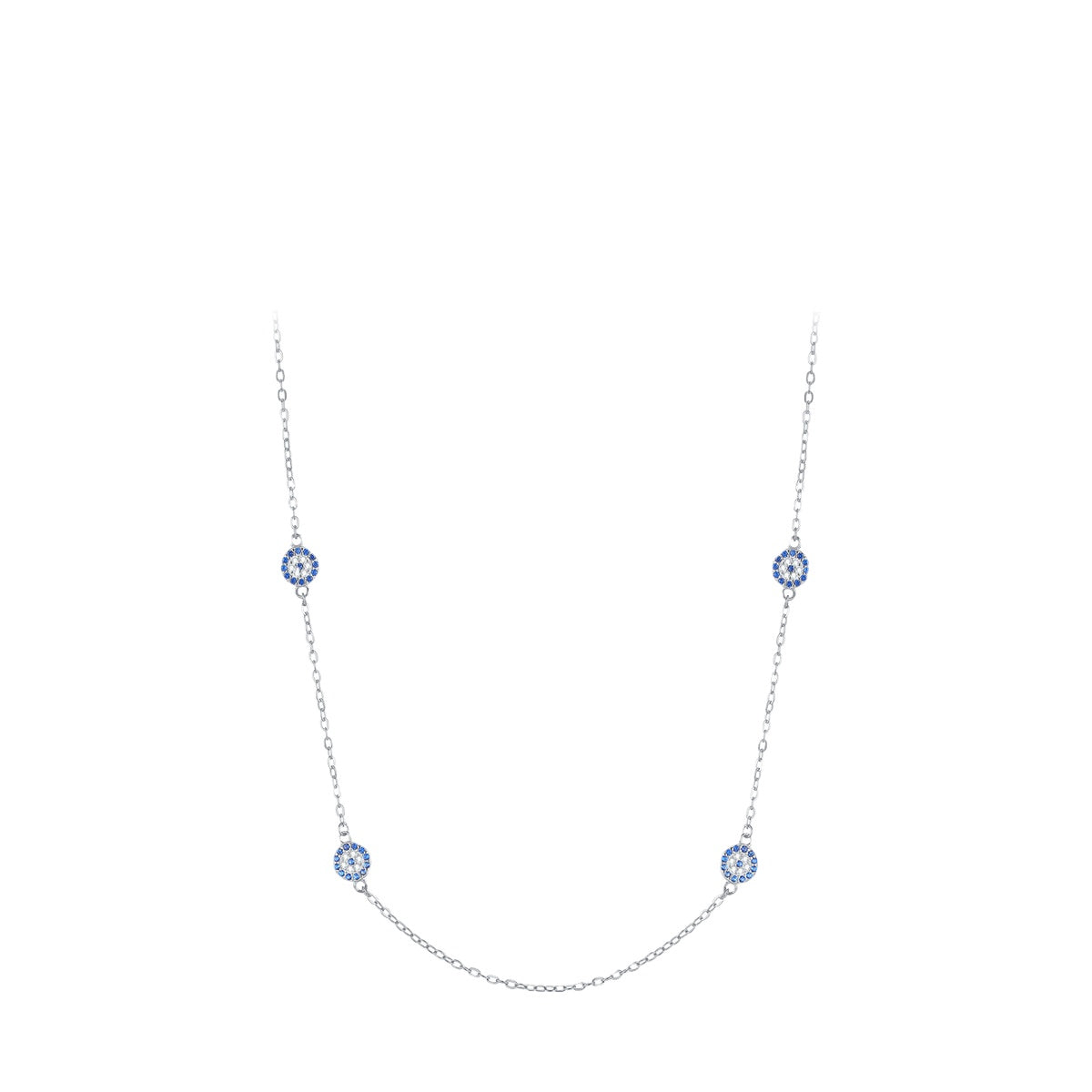 Niche Demon Eye Sterling Silver Necklace for Women - Elegant European Style Collarbone Chain