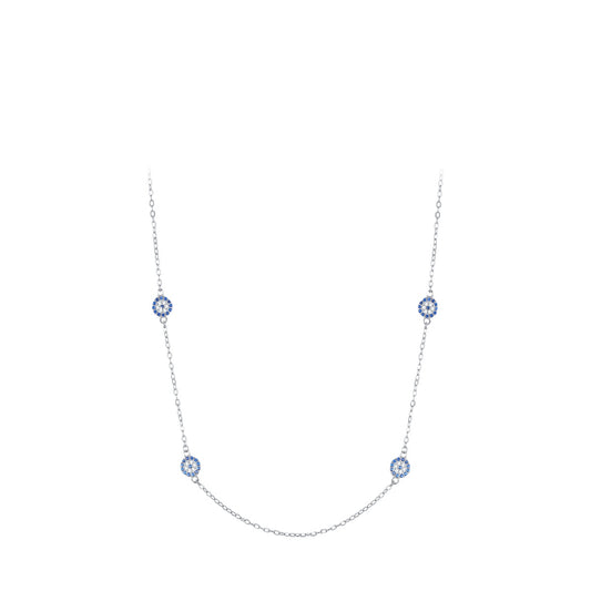 Niche Demon Eye Sterling Silver Necklace for Women - Elegant European Style Collarbone Chain