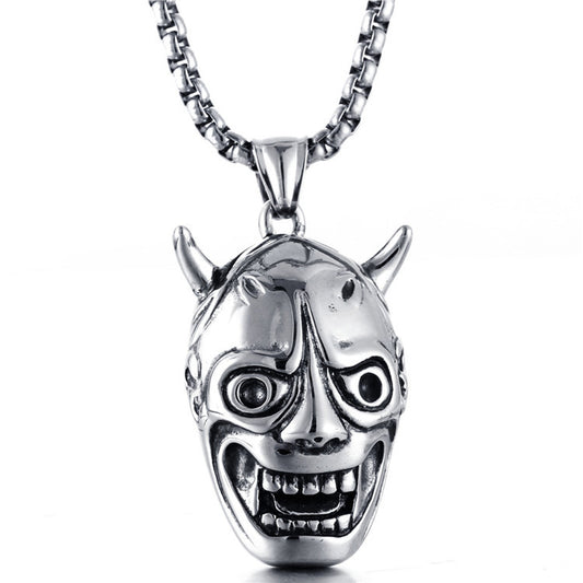 Titanium Steel Skull Pendant Necklace for Men and Women - Retro Hip-Hop Style