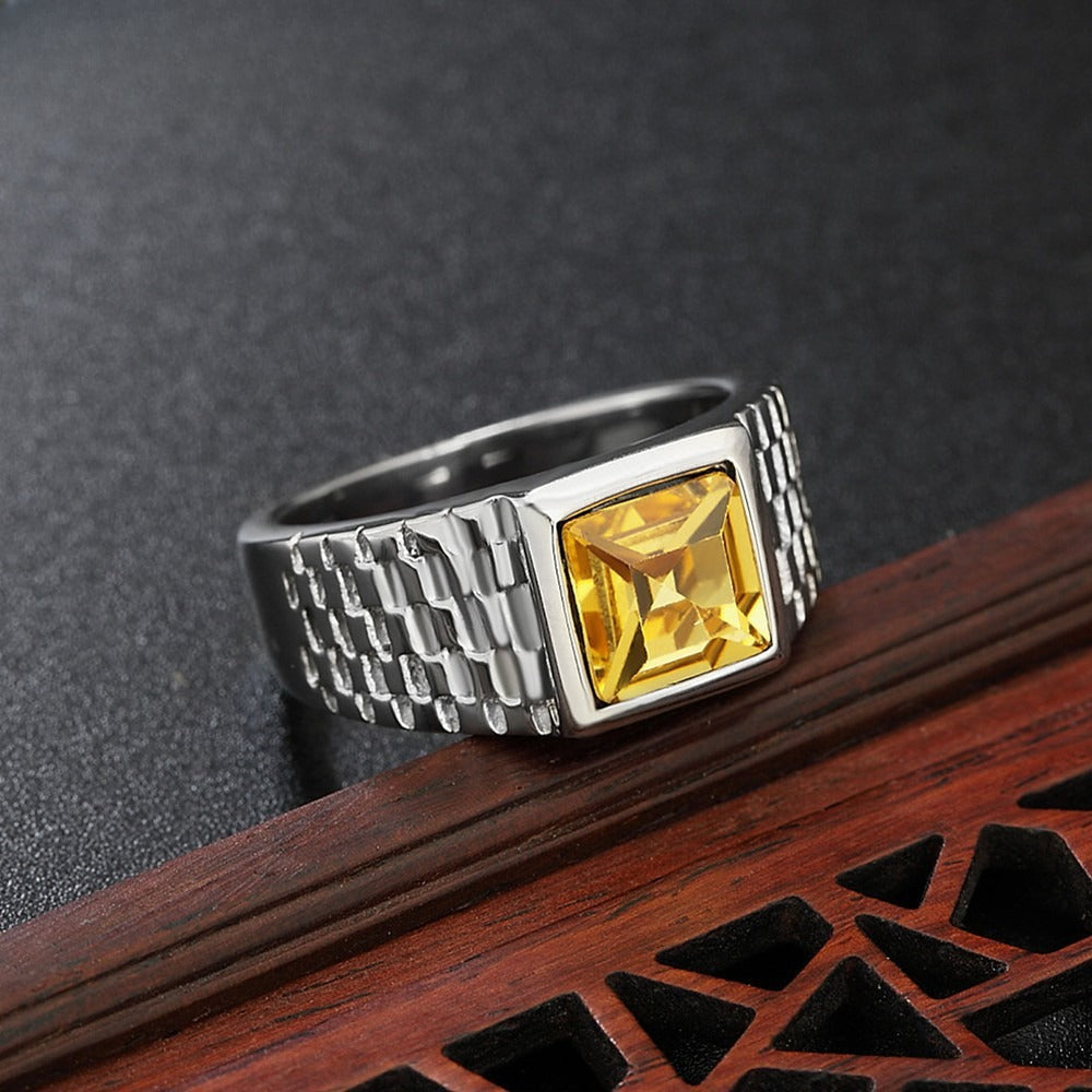 Zircon Titanium Steel Ring Unisex Planderful For Men And Women Everyday Durable Protection