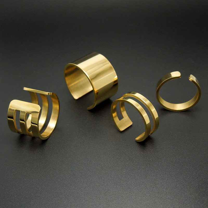 Korean-Inspired 18k Rose Gold Plated Titanium Steel Joint Tail Ring for Trendy Girls