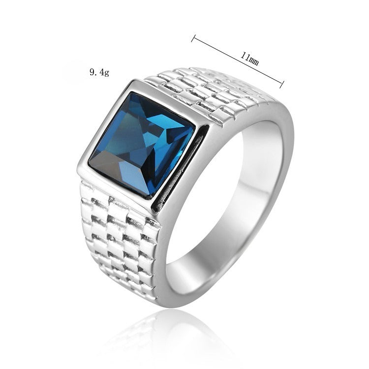 Zircon Titanium Steel Ring Unisex Planderful For Men And Women Everyday Durable Protection