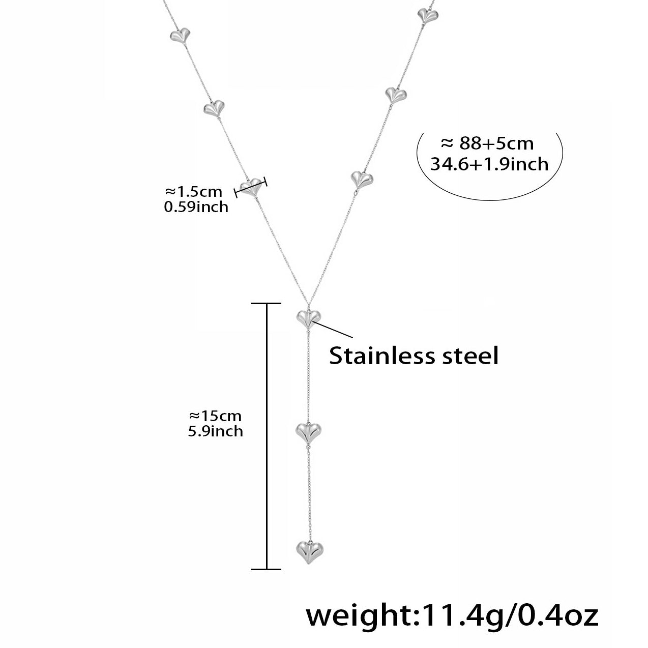 Planderful Stainless Steel Agate Y Necklace Women Chic