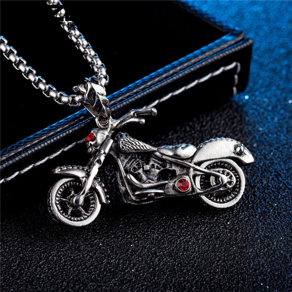 Stainless Steel Skull Motorcycle Pendant Unisex For Men And Women By Planderful Protection Charm