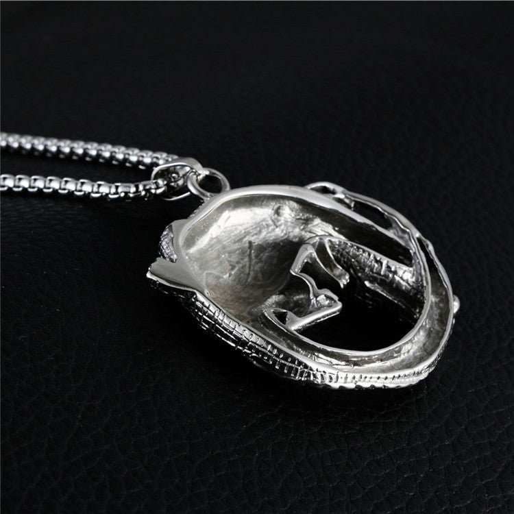 European And American Titanium Steel Crocodile Pendant Necklace