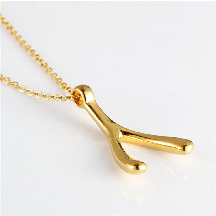 Titanium Steel Wishing Pendant Necklace for Men and Women - Trendy Good Luck Accessory from Japan and South Korea