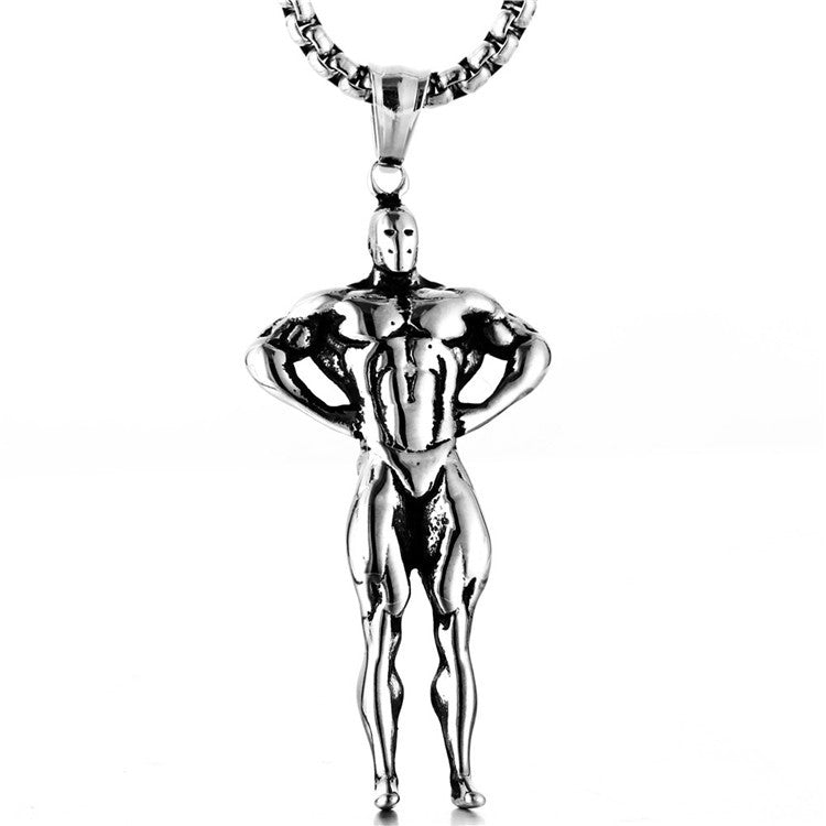European And American Titanium Steel Fitness Pendant Necklace