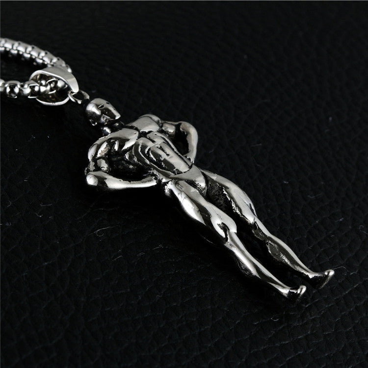 European And American Titanium Steel Fitness Pendant Necklace