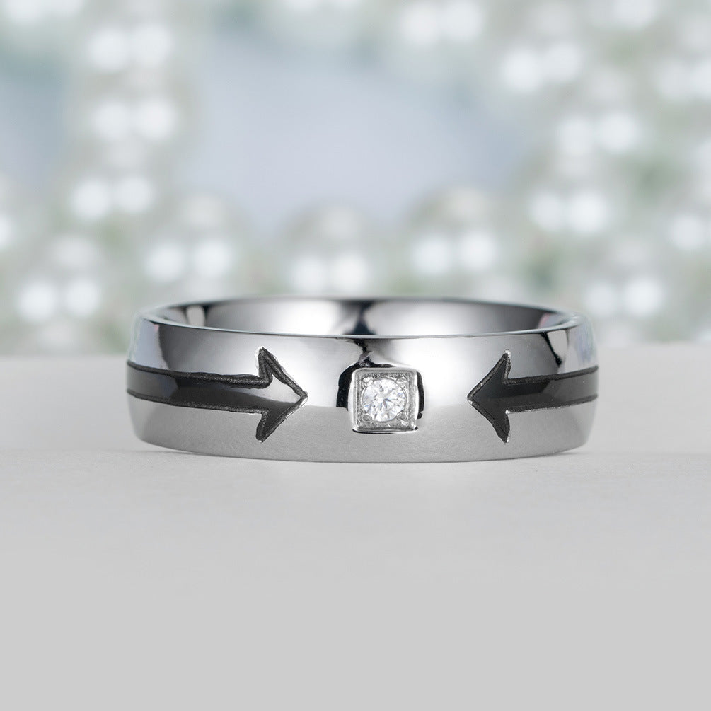 Stainless Steel Zircon Couple Ring – Arrow Couple – Valentine's Day