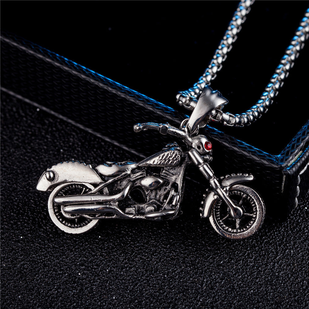 Stainless Steel Skull Motorcycle Pendant Unisex For Men And Women By Planderful Protection Charm