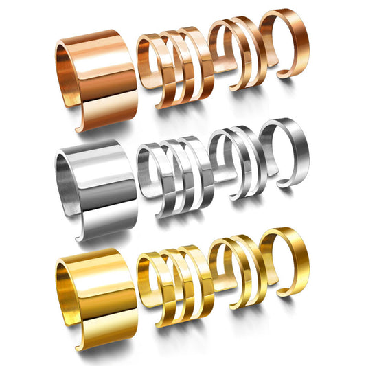 Korean-Inspired 18k Rose Gold Plated Titanium Steel Joint Tail Ring for Trendy Girls