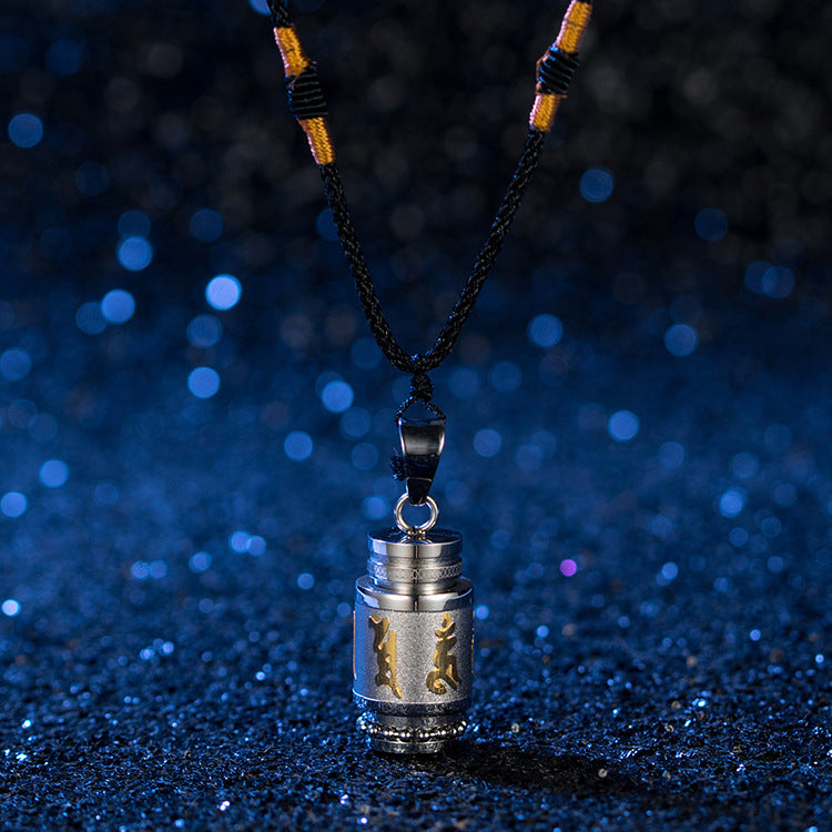 Retro Shurangama Titanium Steel Pendant Necklace for Men