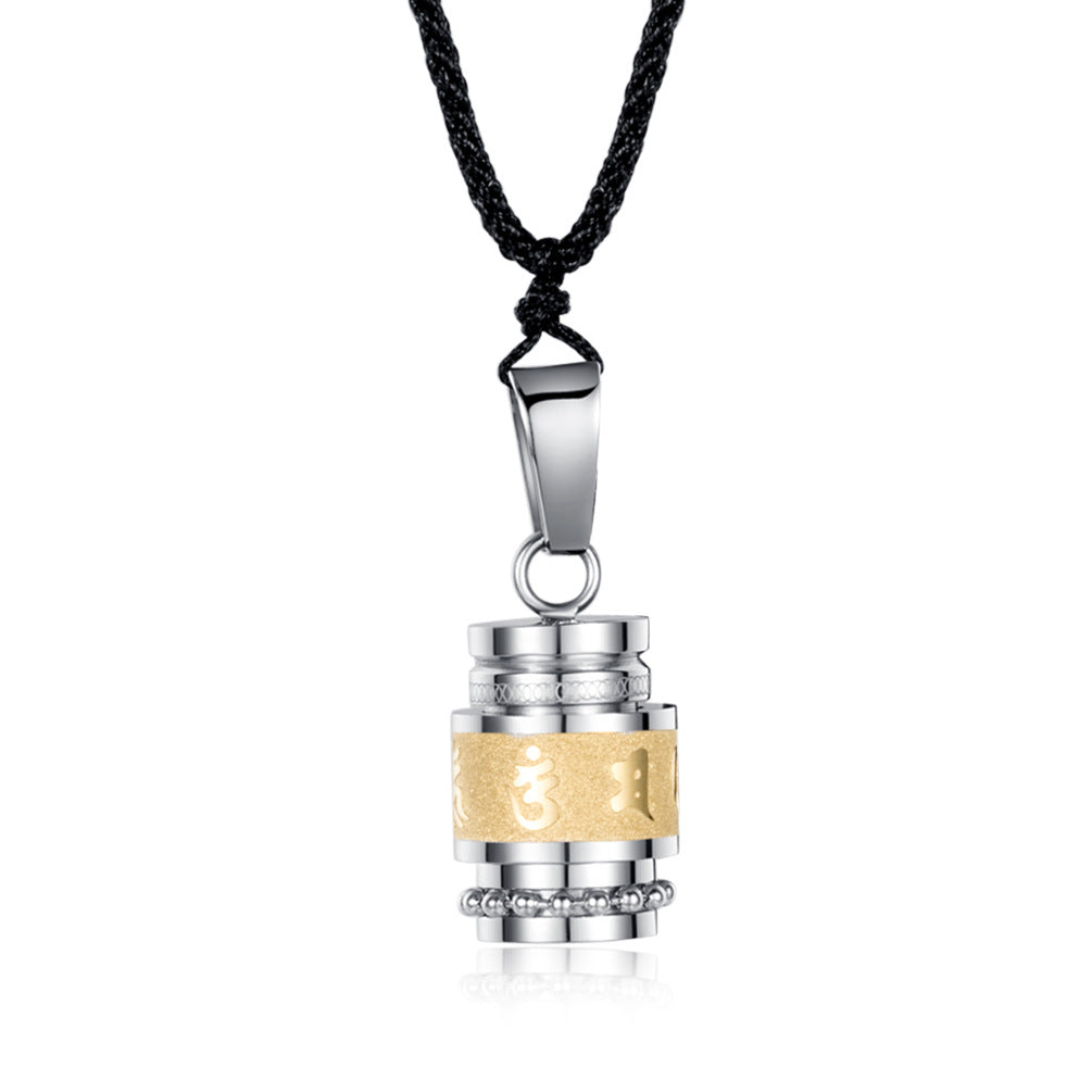 Retro Shurangama Titanium Steel Pendant Necklace for Men