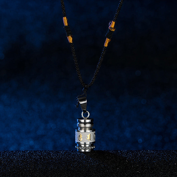 Retro Shurangama Titanium Steel Pendant Necklace for Men