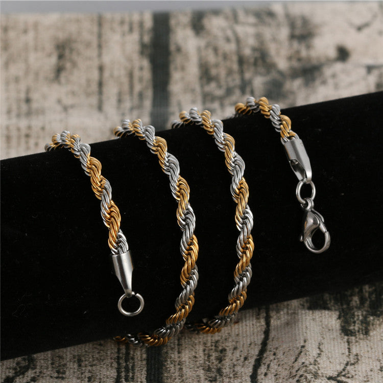 Planderful Stainless Steel Twist Necklace Unisex Fashion Jewelry For Men And Women Durable Polished Finish Gift Ready