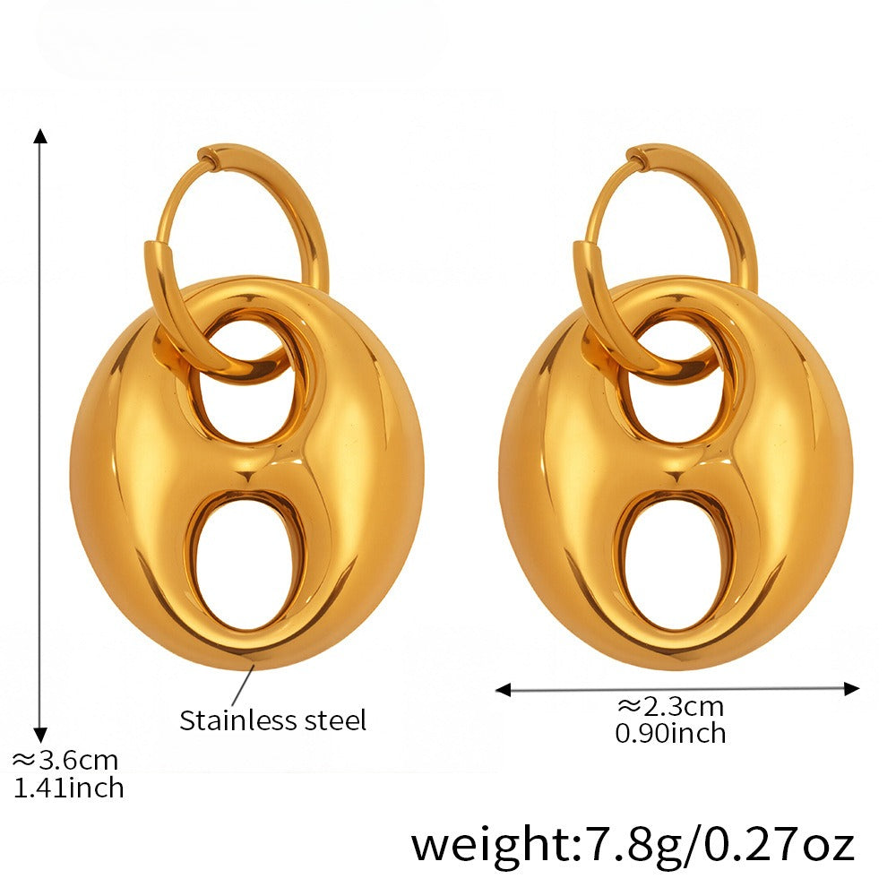 Planderful Coffee Bean Earrings For Women Gold Plated