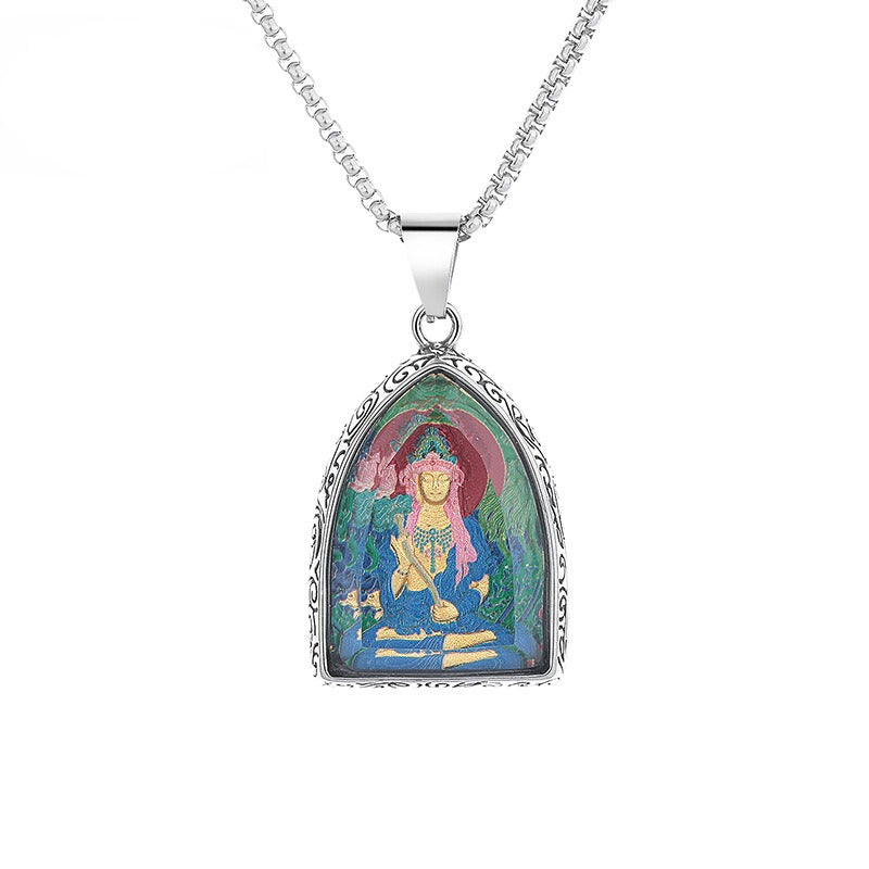Steel Necklace - Dainty Zodiac Signs Bodhisattva Pendant With Patron Saints Buddha Symbol Planderful Gift