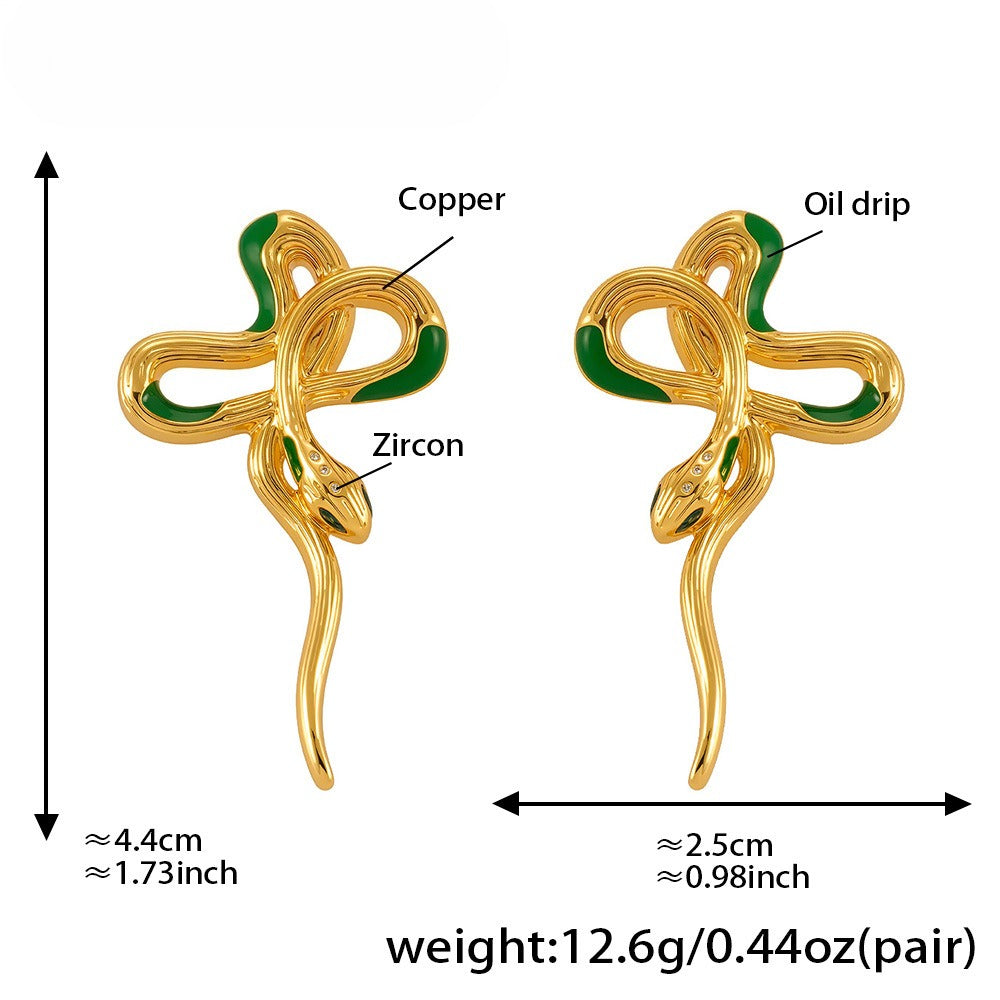 Planderful Zodiac Snake Oil Drip Earrings Personalized