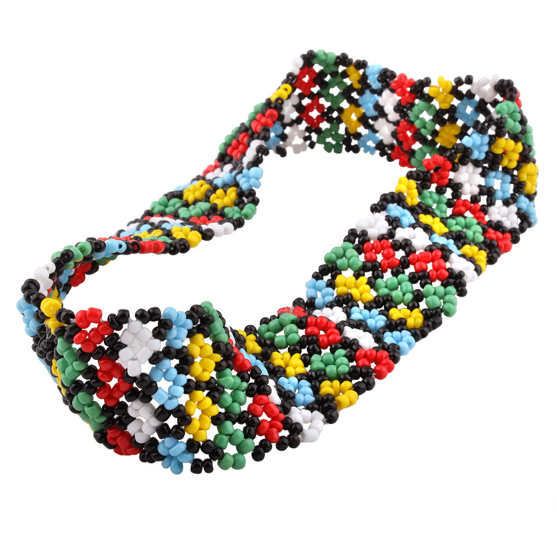 Colorful Geometric Necklace and Headband Set in Savanna Rhythms Collection