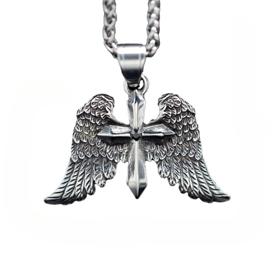 European And American Style Archangel Wings Cross Pendant Jewelry