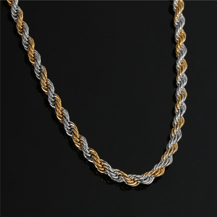 Planderful Stainless Steel Twist Necklace Unisex Fashion Jewelry For Men And Women Durable Polished Finish Gift Ready