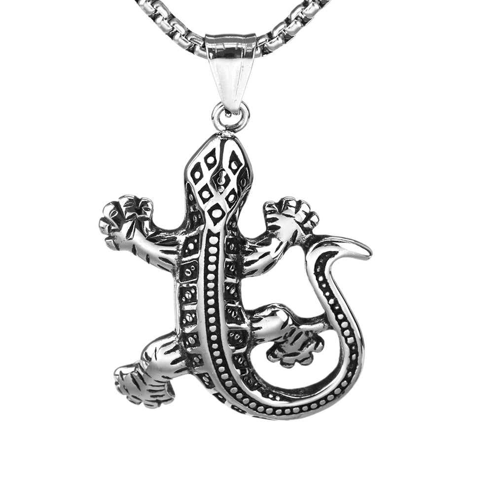 European and American Jewelry Titanium Steel Gecko Pendant for Men