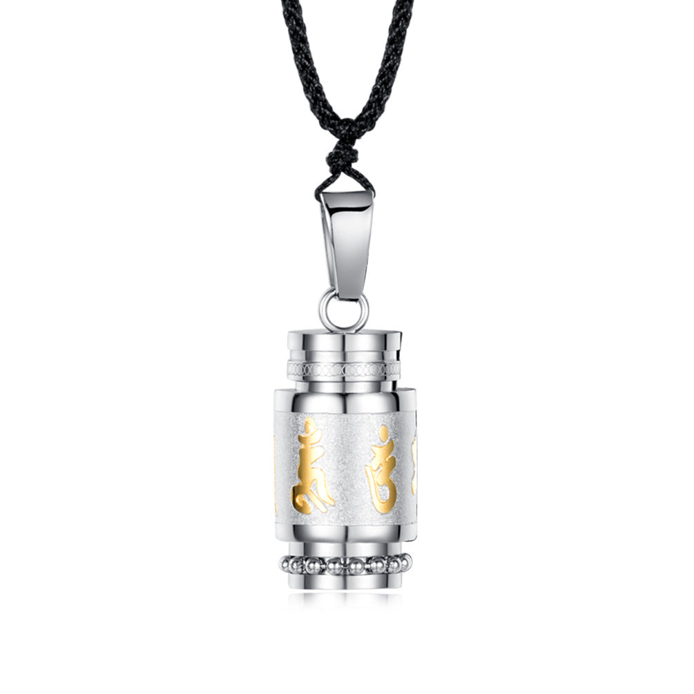 Retro Shurangama Titanium Steel Pendant Necklace for Men