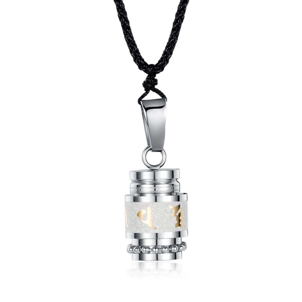 Retro Shurangama Titanium Steel Pendant Necklace for Men