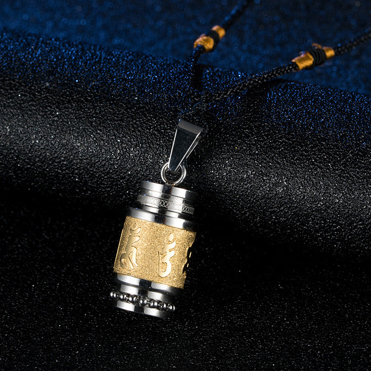 Retro Shurangama Titanium Steel Pendant Necklace for Men