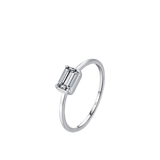 Everyday Genie Sterling Silver Zircon Ring for Women - Sizes 5-9