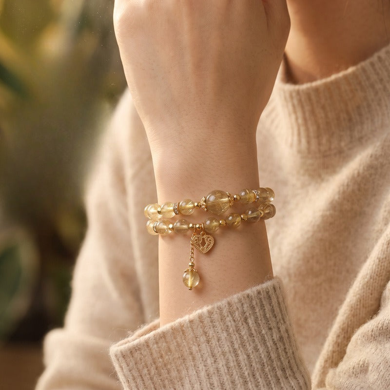 Citrine Crystal Heart Bracelet