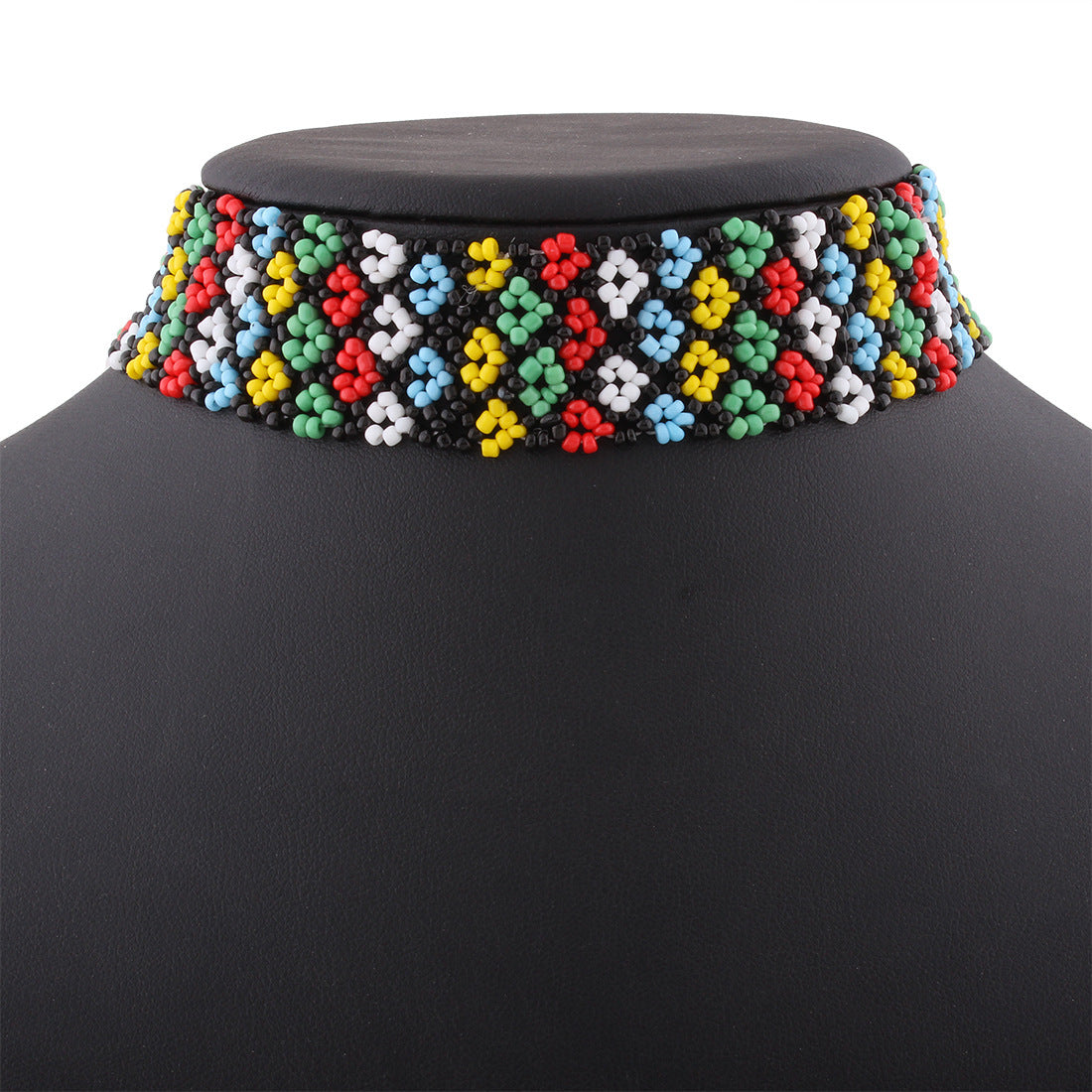 Colorful Geometric Necklace and Headband Set in Savanna Rhythms Collection