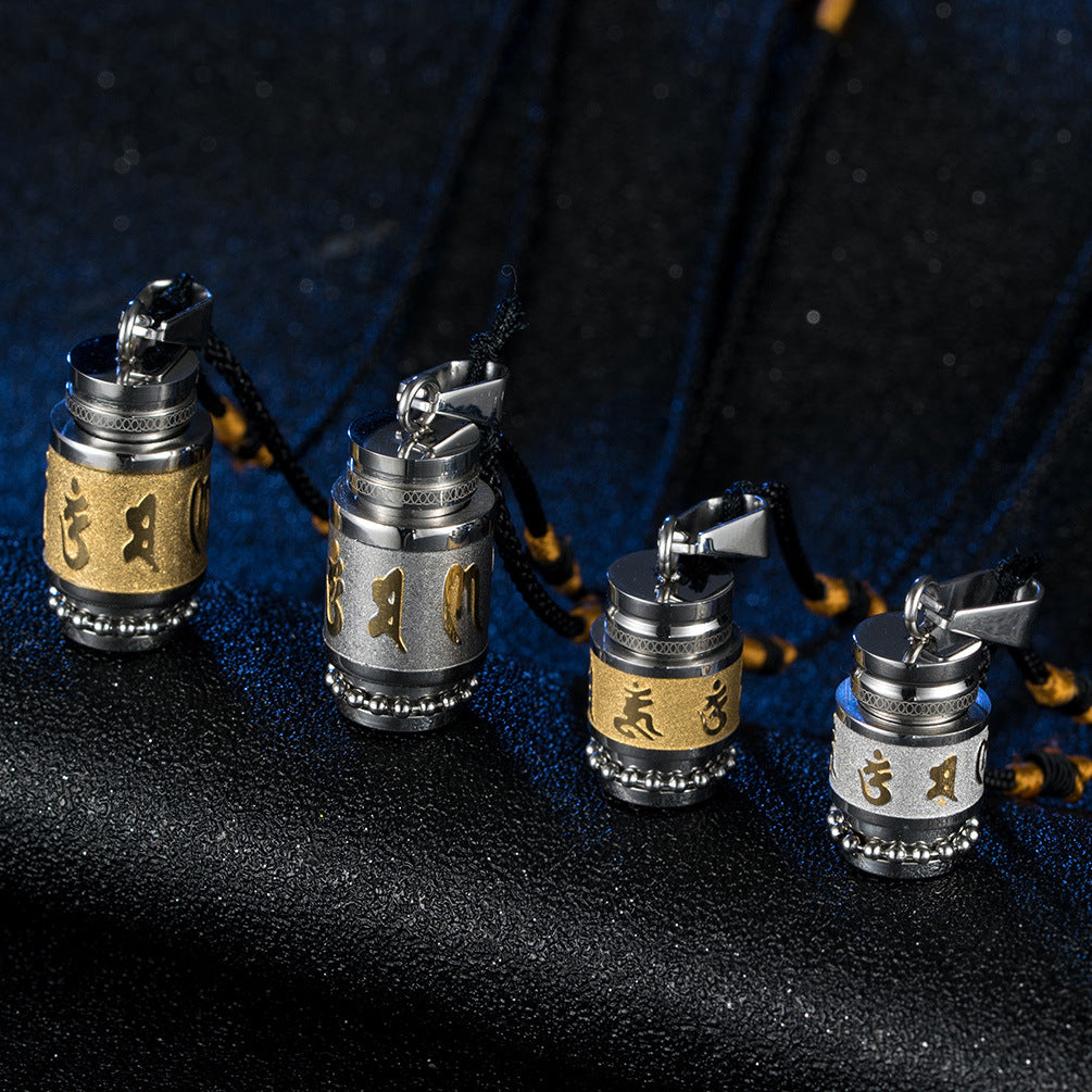 Retro Shurangama Titanium Steel Pendant Necklace for Men