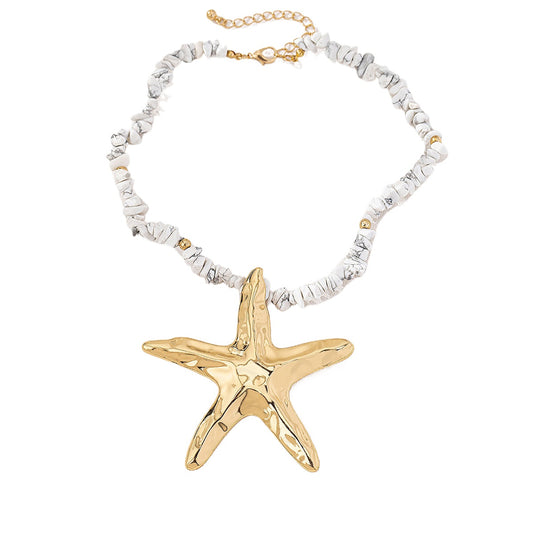 Planderful Vienna Verve Necklace – Irregular Stone Starfish Design