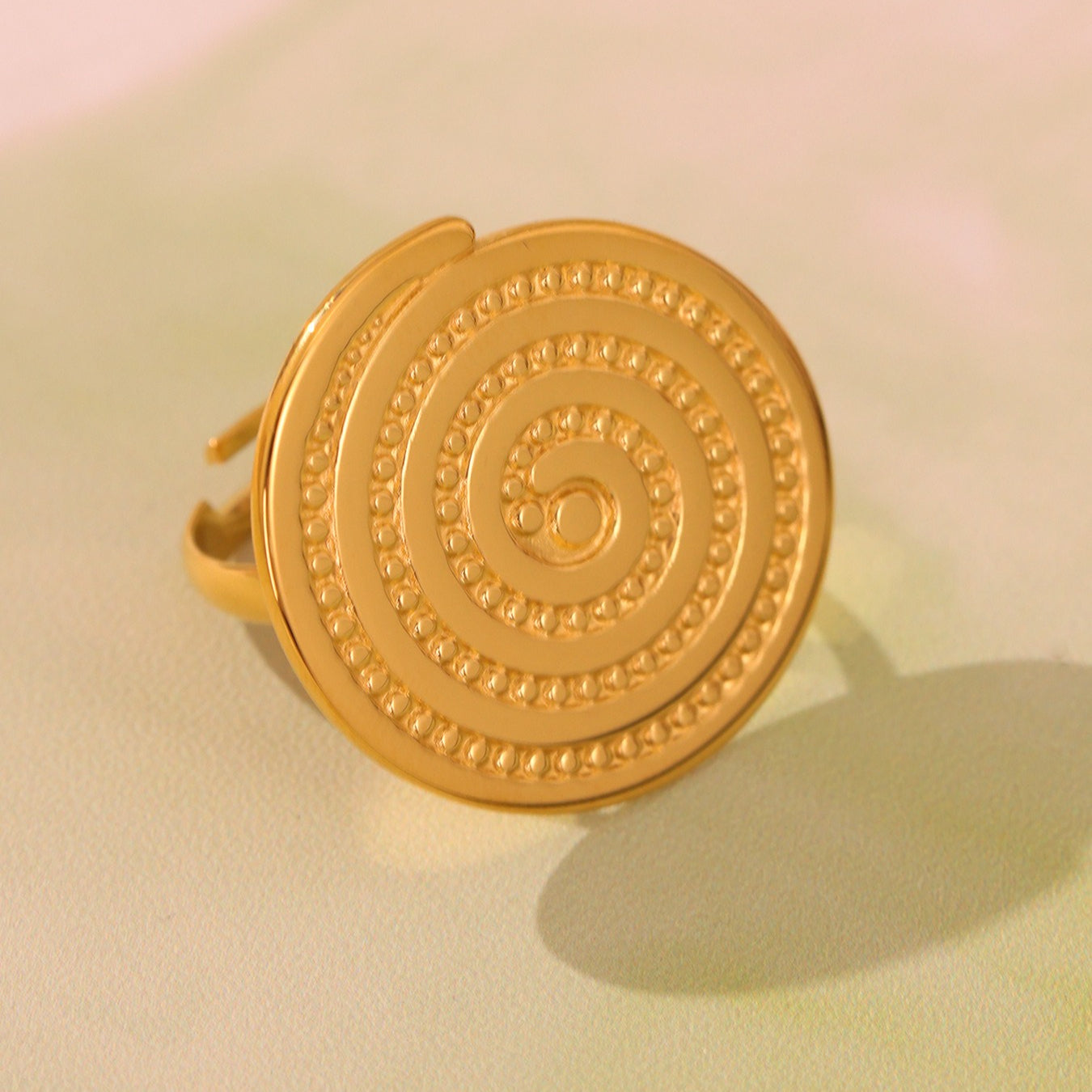 Planderful Stainless Steel Leaf Texture Ring For Women