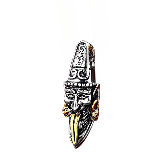 Retro Chinese Style Men's Titanium Steel Black and White Pendant Jewelry