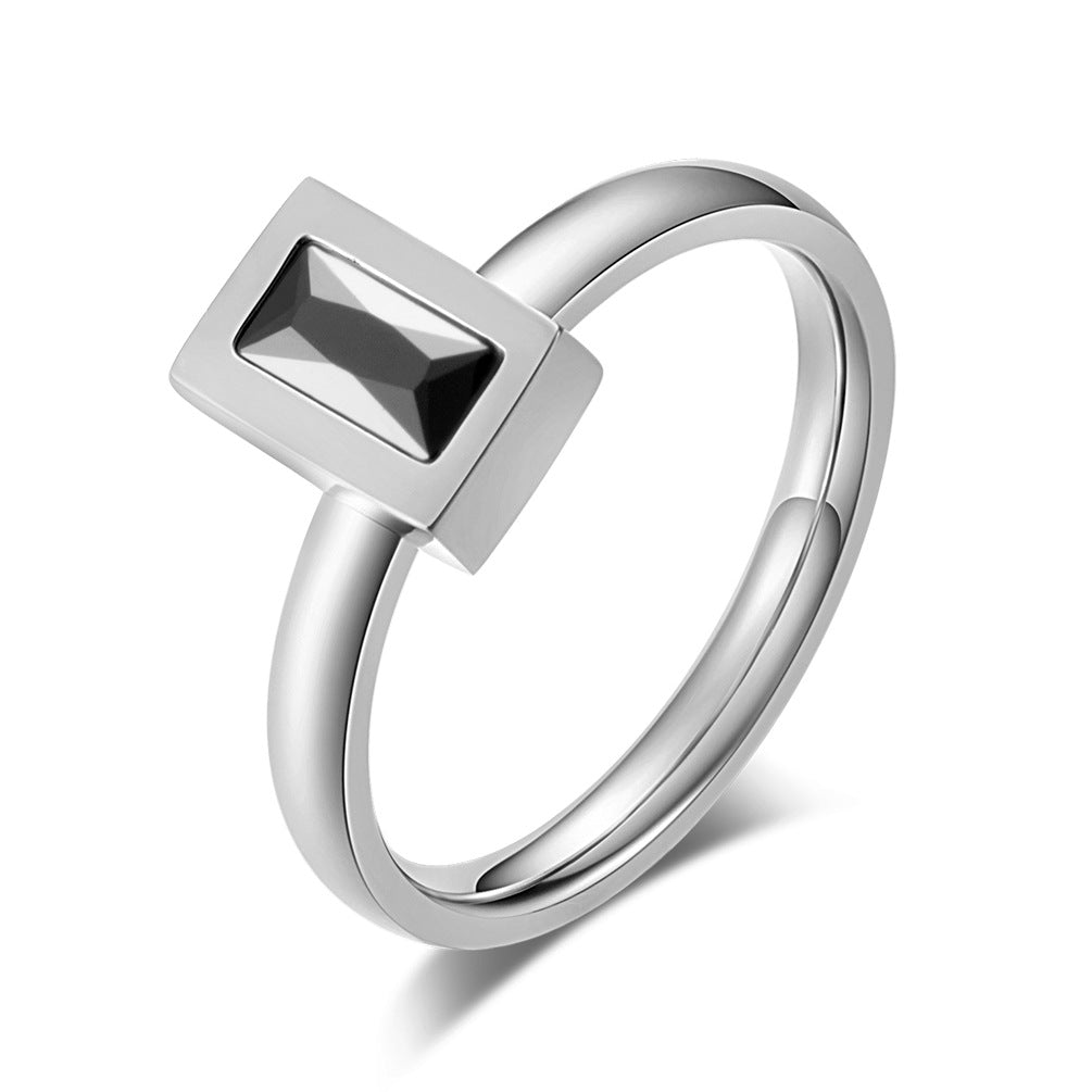 Rose Gold Zircon Women's Ring – Women's