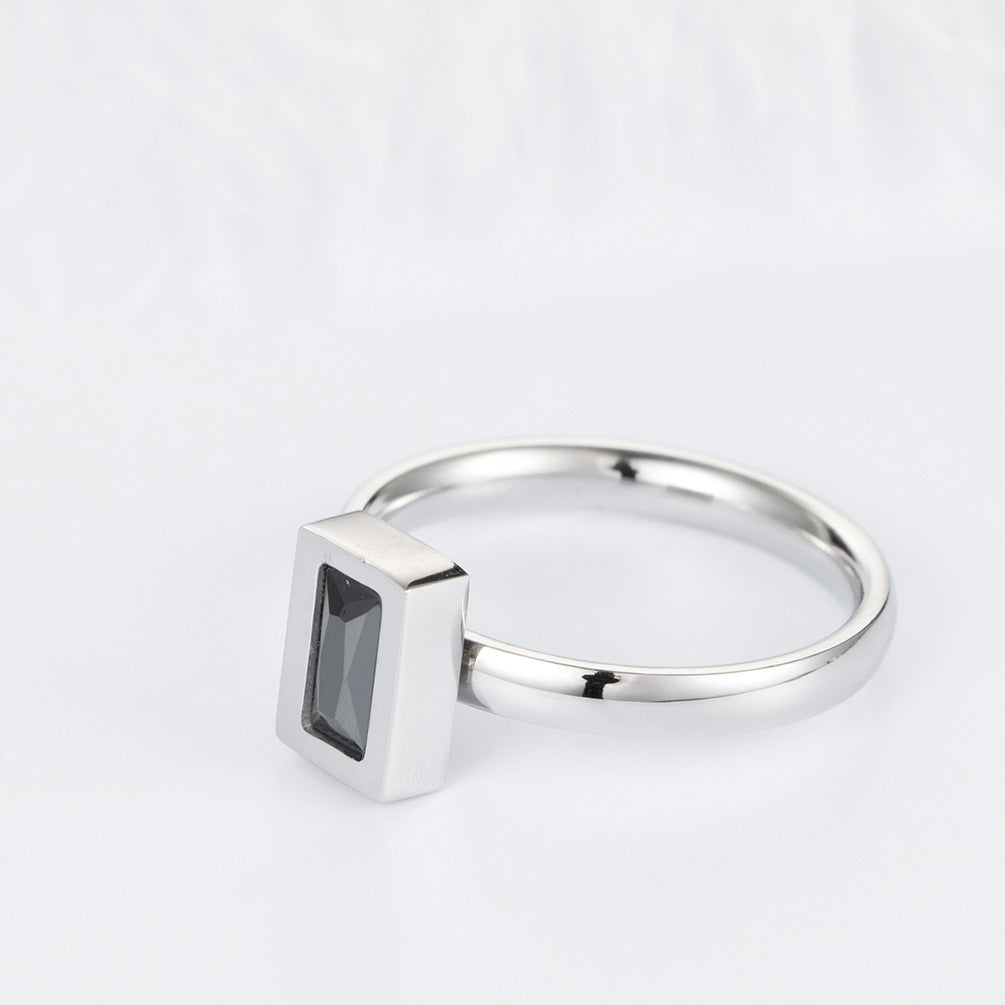 Rose Gold Zircon Women's Ring – Women's
