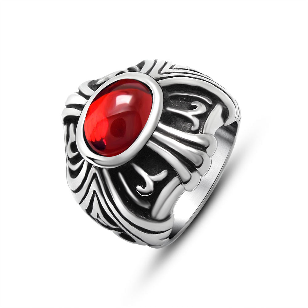 Titanium Steel Punk Couples' Two-Tone Rings - Bold Jewelry for Men and Women