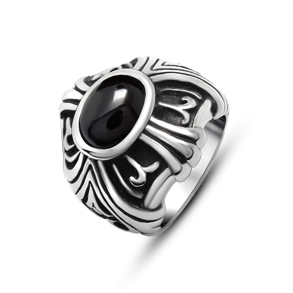Titanium Steel Punk Couples' Two-Tone Rings - Bold Jewelry for Men and Women