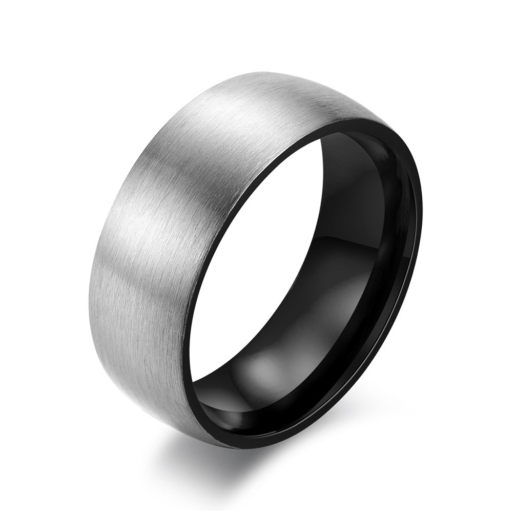 Cross-Border Amazon Stainless Steel Matte Ring for Men