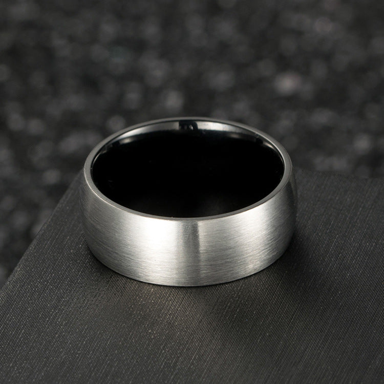 Cross-Border Amazon Stainless Steel Matte Ring for Men